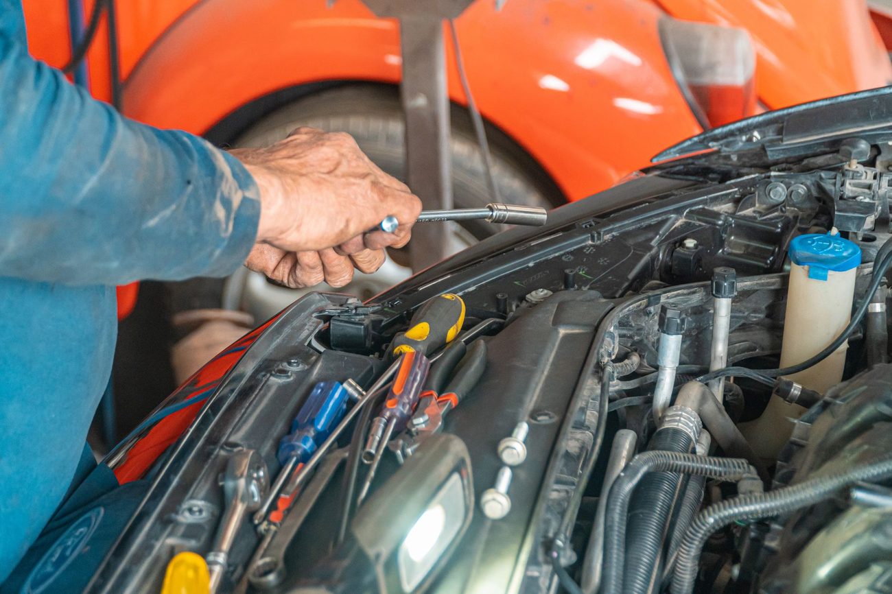 A technician at work in the shop